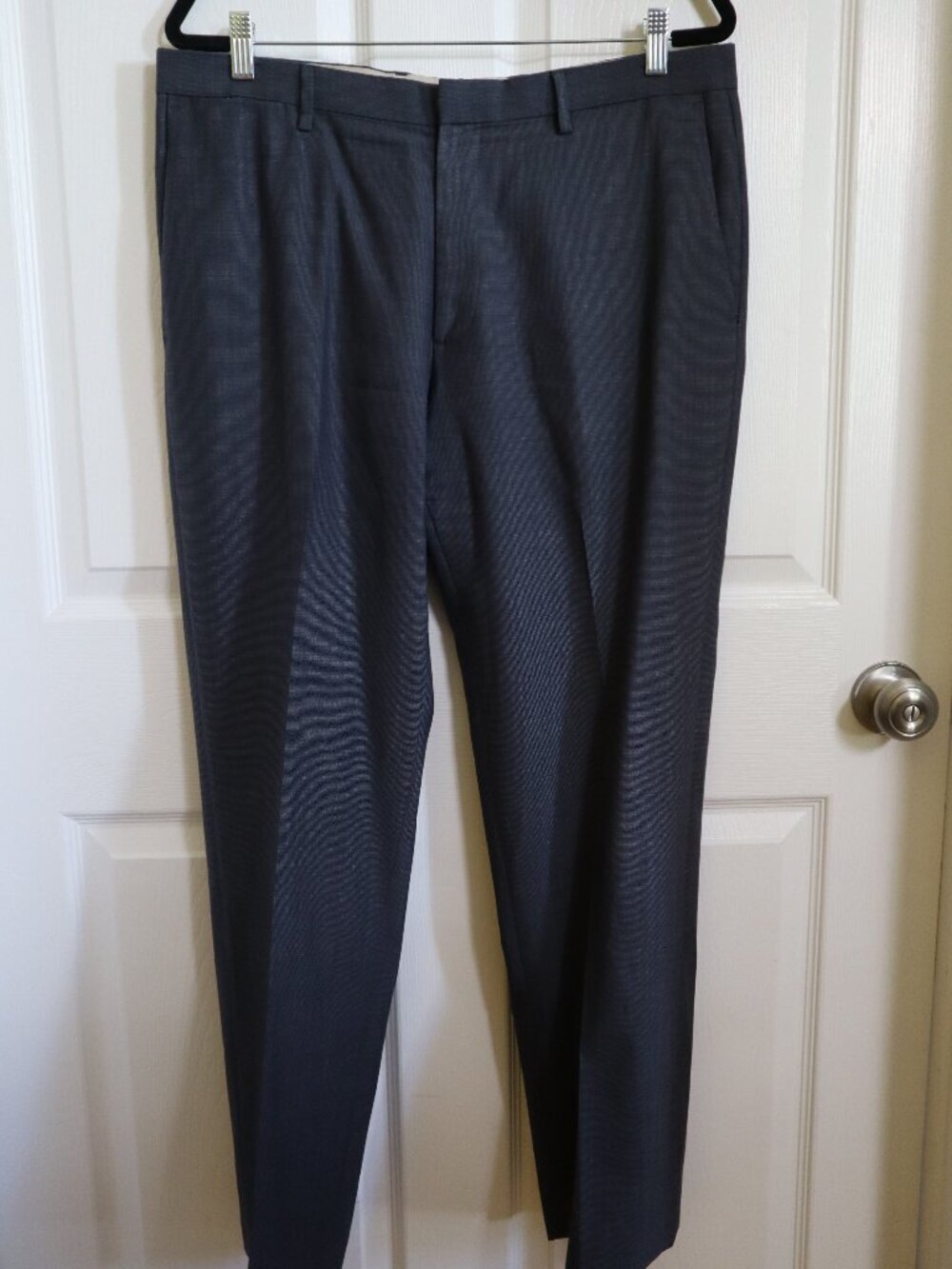 Banana Republic Tailored Slim Fit Wool Dress Pants Trousers Cuffed Navy 35x32